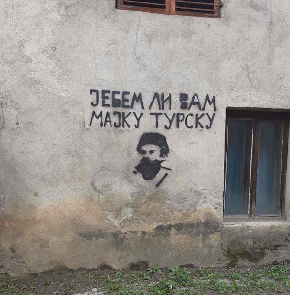 Bosnians in Montenegro wake up to anti-Muslim graffiti 