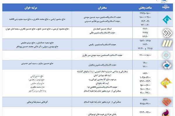 جزئیات برنامه‌های حسینیه تلویزیونی ایران اعلام شد