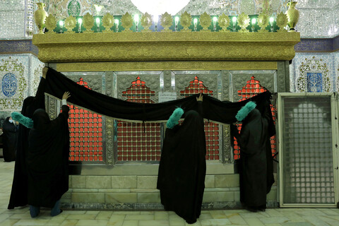 تصاویر/ مراسم سیاهپوشان آستان مقدس امامزاده حسسن (ع) و چهار انبیاء در قزوین