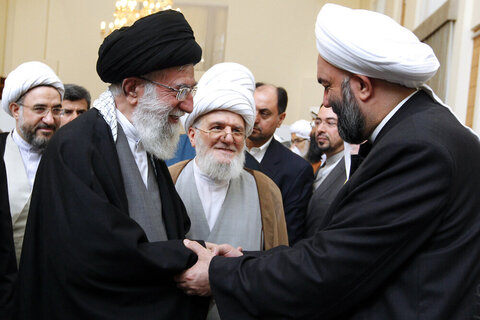 بالصور/ الفقيد آية الله التسخيري مع قائد الثورة الإسلامية