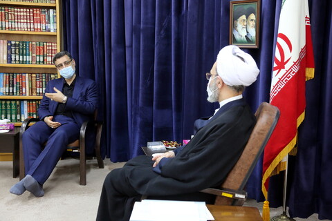 دیدار قاضی‌زاده هاشمی نائب رئیس اول مجلس شورای اسلامی با آیت الله اعرافی