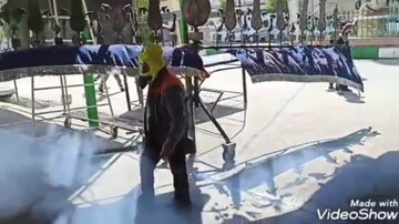 کلیپ | ضد عفونی هیئات و مساجد مراغه توسط تیم ضد عفونی حسینیه زندگی