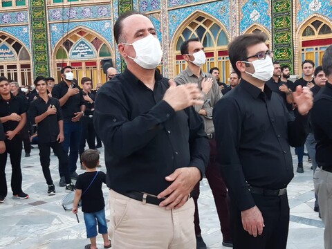تصاویر/ عزاداری تاسوعای حسینی درحرم مطهر محمد هلال بن علی (ع) آران وبیدگل
