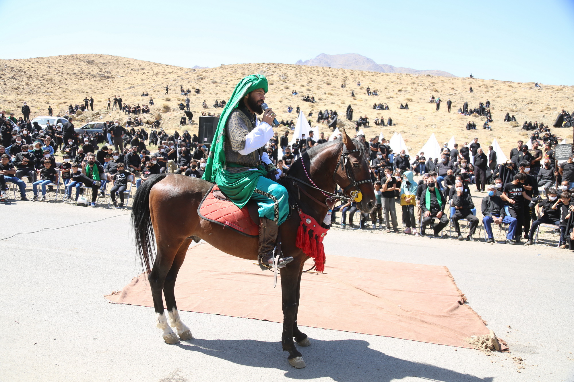 تصاویر/ آئین تعزیه‌خوانی در روستای کرمجگان