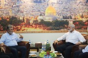 فلسطینی مزاحمتی تحریک حماس اور جہاد اسلامی کے رہنماؤں کی لبنان میں ملاقات/اسرائیل سمیت اہم امور پر تبادلہ خیال