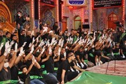 تصاویر/عزاداری خادمان مرقد سلمان فارسی برای حضرت رقیه (س) در کربلای حسینی