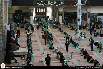 سوگواره ریحانه الحسین(ع) در حرم بانوی کرامت برگزار شد