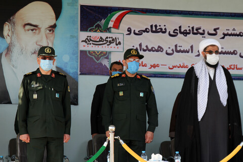 تصاویر/  صبحگاه مشترک یگان‌های نظامی و انتظامی مستقر در استان همدان