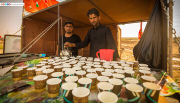 تصاویر/ پذیرائی از زائران اربعین حسینی در مسیر کربلا