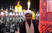 فیلم | زیارت نیابتی روحانی ایرانی از ملت عراق در حرم امام رضا(ع)