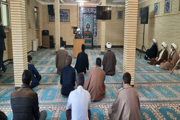 تصاویر/ حضور مدیر مرکز خدمات حوزه علمیه آذربایجان غربی در جمع طلاب تکاب