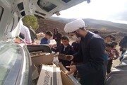تصاویر/ توزیع بسته‌های فرهنگی به همت حوزه علمیه خوی در مناطق زلزله زده