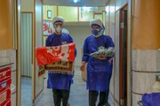 تصاویر/ حضور مبلغان جهادی با پرچم حرم حضرت عباس(ع) در بیمارستان‌های یزد