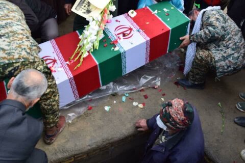 تصاویر/ مراسم تشییع پیکر شهید گمنام در شهر «توپ آغاج» شهرستان بیجار