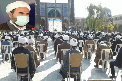 حجت الاسلام الله رضا اکبری در اجتماع اعتراضی طلاب و روحانیون کرمانشاه