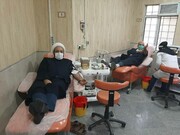 اساتید مدرسه علمیه امام حسن مجتبی(ع) ملایر «خون» خود را اهدا کردند