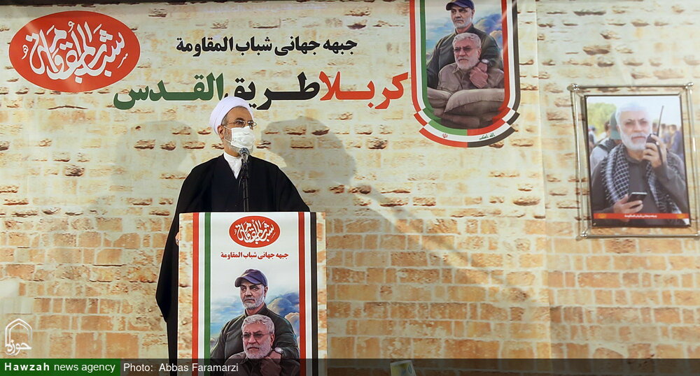 بالصور/ مراسم الاحتفاء بذكرى استشهاد اللواء قاسم سليماني وأبومهدي المهندس بقم المقدسة