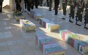 تصاویر/ مراسم وداع با پیکر شهدای گمنام در مرکز فرهنگی دفاع مقدس سمنان
