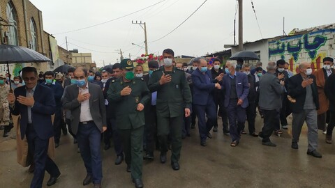 تشییع پیکر مطهر طلبه شهید محمدرضا اکبری پس از ۳۸ سال در شهرستان گتوند به روایت تصویر