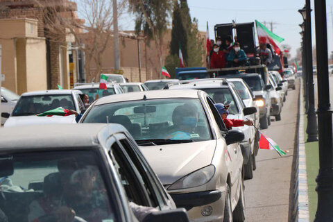 راهپیمایی خودرویی ۲۲ بهمن در شهرستان ابرکوه