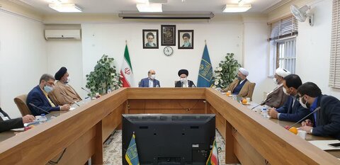 آیت الله حسینی بوشهری در دیدار با دکتر علی عسگری رئیس سازمان صداوسیما