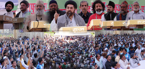 وسیم رضوی کی شیطانی و دہشت گردانہ حرکت کے خلاف شیعہ و سنّی علماء کا زبردست احتجاج