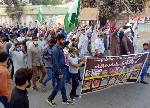 تصاویر/ شیعہ مسنگ پرسنز معاملہ؛ مظاہرین کا مزار قائدؒ پر دھرنا