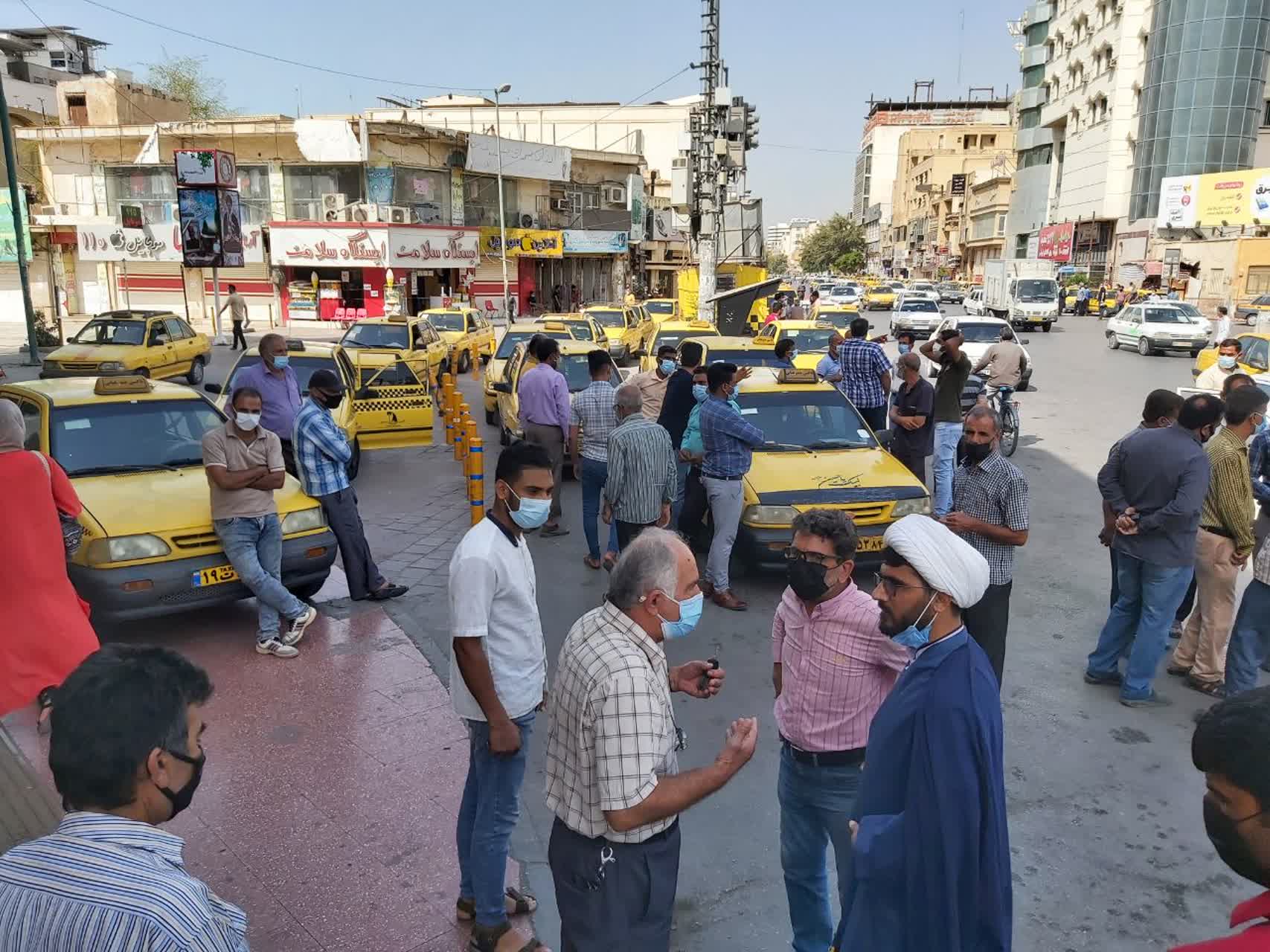 اعتراض تاکسی داران شهر بندرعباس 