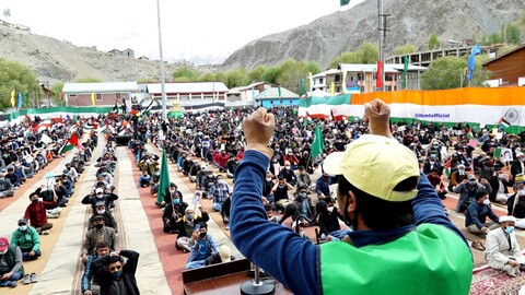 کرگل ہند میں امام خمینی میموریل ٹرسٹ کے زیر اہتمام روز جہانی قدس کے مناسبت سے نکالی گئی ریلی