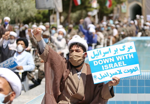 تصاویر/ تجمع طلاب و روحانیون در حمایت از مردم فلسطین