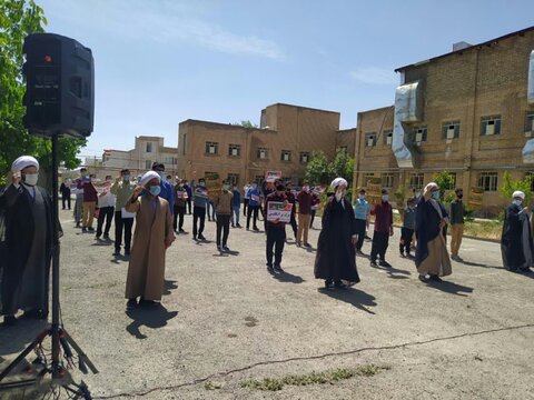 برگزاری تجمع اعتراضی روحانیون قروه در محکوم کردن جنایات صیهونیست‌ها