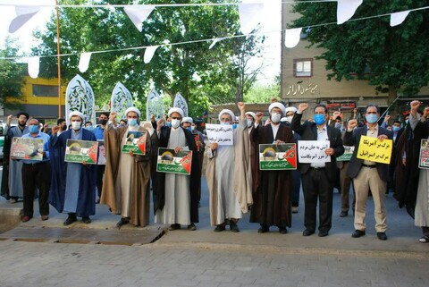 تجمع طلاب و روحانیون مرند و میانه در حمایت از مردم مظلوم فلسطین و افغانستان