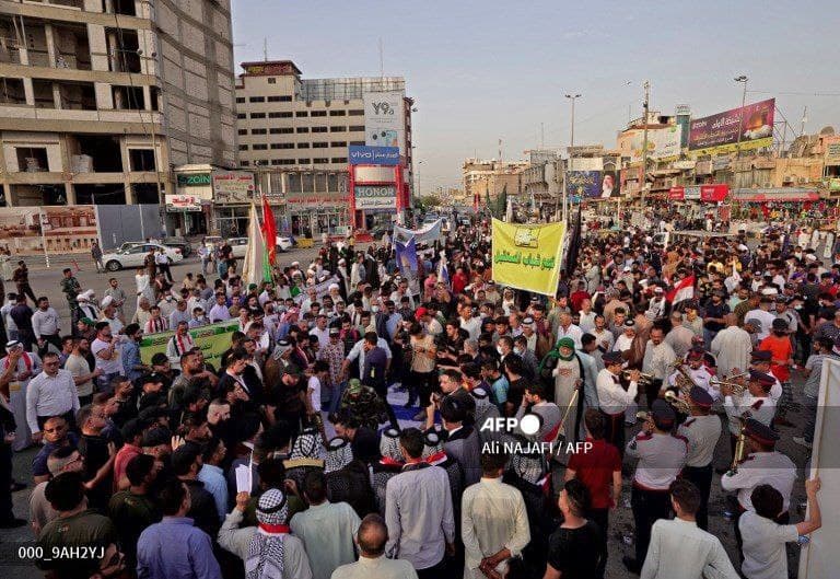 برگزاری راهپیمایی در همبستگی با مقاومت فلسطین در نجف اشرف +تصاویر