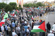 مردم قم در محکومیت جنایات رژیم صهیونیستی علیه مردم فلسطین تجمع کردند