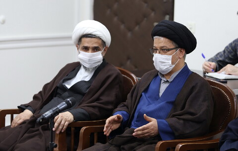 تصاویر/ دیدار دبیر شورای عالی انقلاب فرهنگی با آیت الله حسینی بوشهری