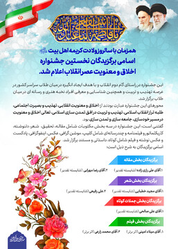 اسامی برگزیدگان نخستین جشنواره اخلاق و معنویت عصر انقلاب اعلام شد
