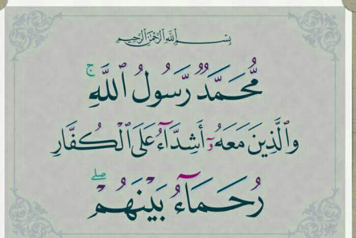 پیام آیه "مُحَمَّدٌ رَسُولُ اللَّهِ وَالَّذِینَ مَعَهُ أَشِدَّاءُ عَلَی الْکُفَّارِ رُحَمَاءُ بَیْنَهُمْ"