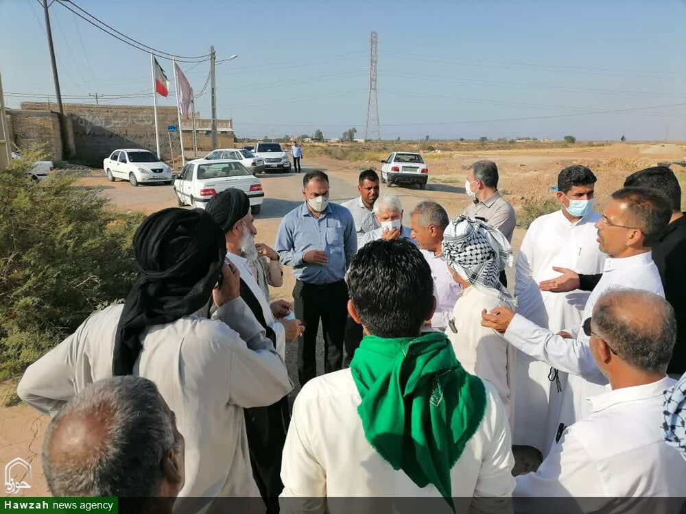 حضور میدانی امام جمعه اهواز در روستای حسینفرخی از توابع بخش مرکزی