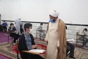 تصاویر/ سرکشی مدیر حوزه علمیه کردستان از امتحانات پایان سال طلاب مدرسه علمیه بیجار