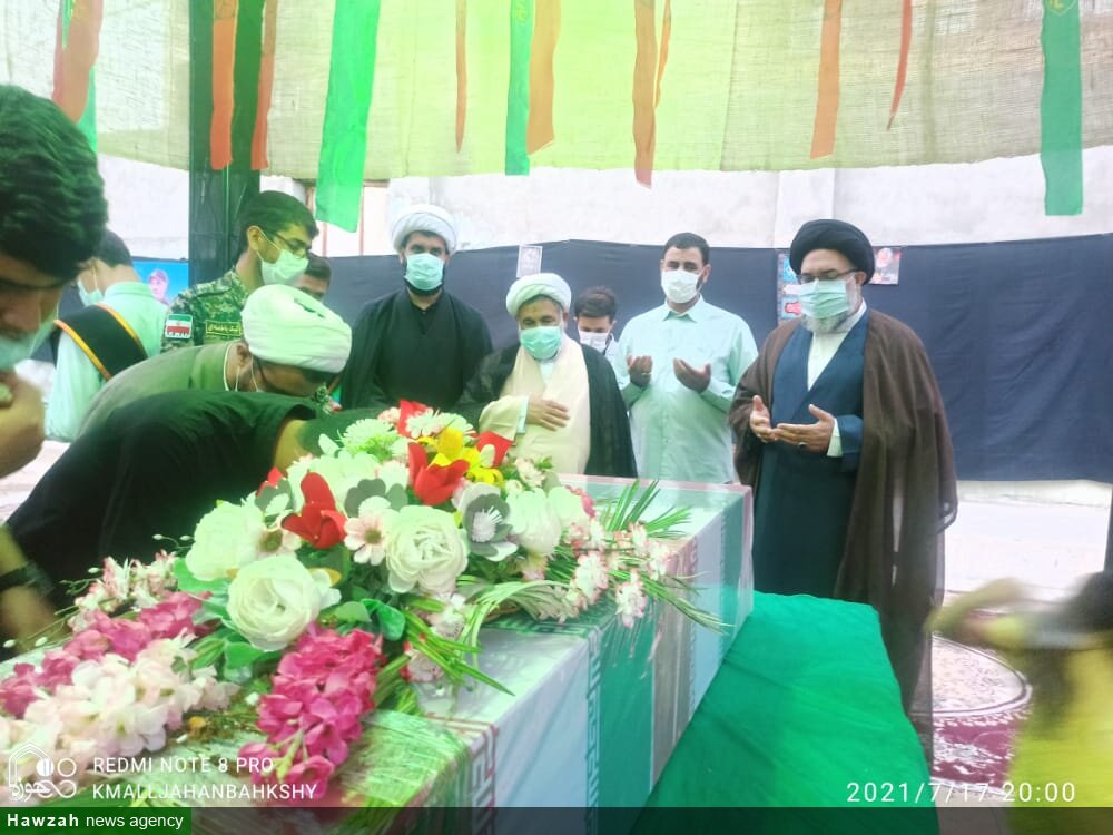 مراسم وداع با شهید گمنام در مدرسه علمیه علی بن موسی الرضا (ع) یاسوج