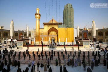 تصاویر/ حرم حضرت امیرالمومنین (ع) عزادار شهادت امام محمد باقر (ع)