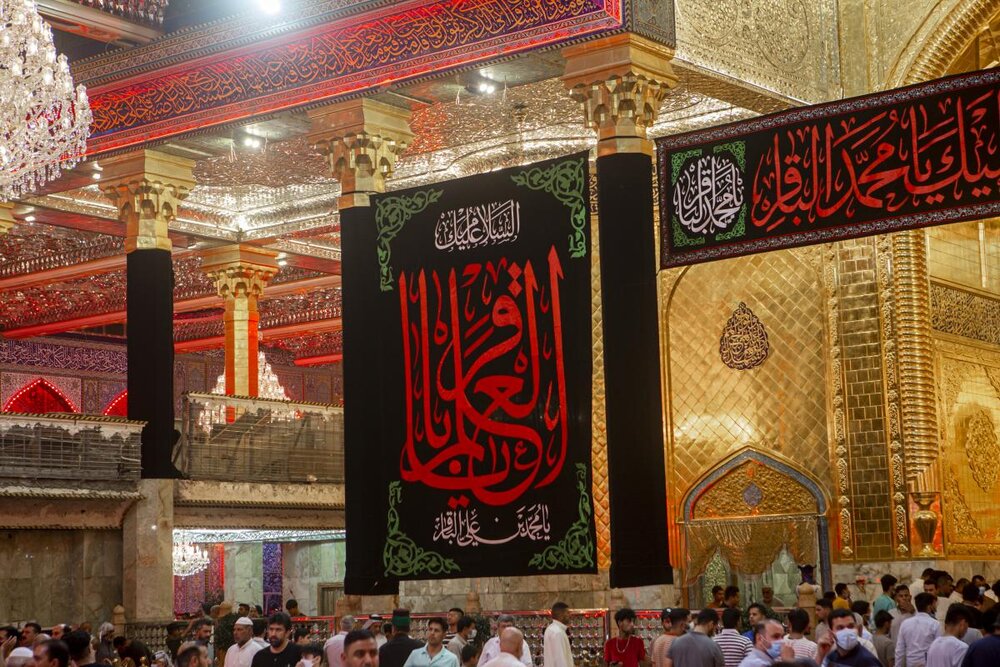 امام محمد باقر(ع) کے یوم شہادت پر روضہ مبارک حضرت عباس (ع) میں صف ماتم و عزاداری 