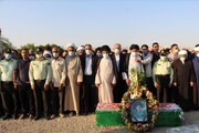 مراسم تدفین پیکر مطهر شهید ضرغام پرست، شهید نظم و امنیت در رامهرمز برگزار شد