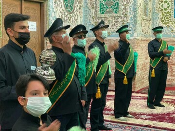 تصاویر/ مراسم سیاهپوشان در آستان مقدس امام زاده حسین (ع)  قزوین