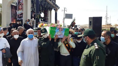 پیکر شهید مدافع امنیت در شادگان تشییع شد