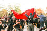 تصاویر/ مراسم پرچم گردانی حرم اباعبد الله الحسین(ع) در گلستان شهدای اصفهان
