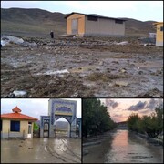 خسارت سیلاب و تگرگ به مدرسه علمیه باقرالعلوم(ع) رازوجرگلان + عکس
