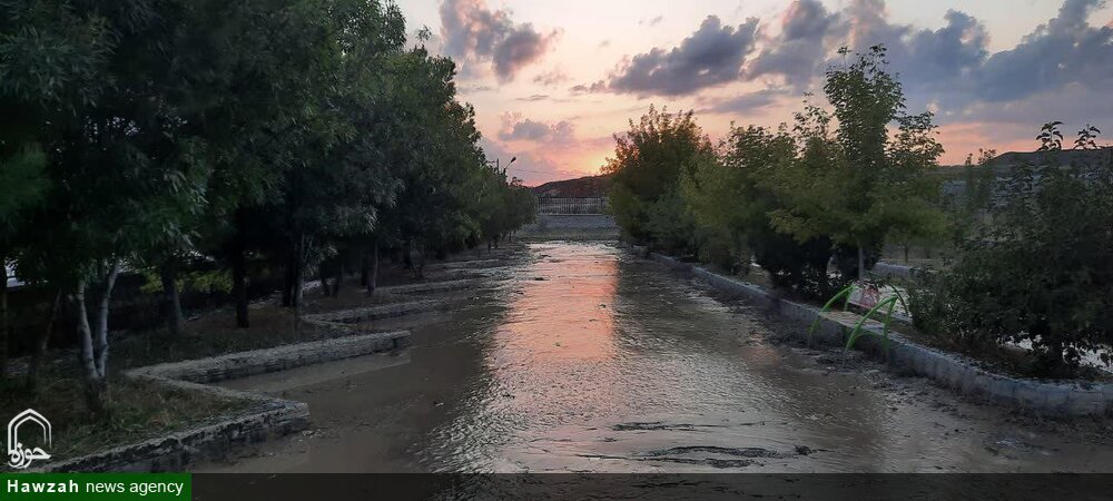 خسارت سیلاب و تگرگ به مدرسه علمیه باقرالعلوم(ع) رازوجرگلان + عکس