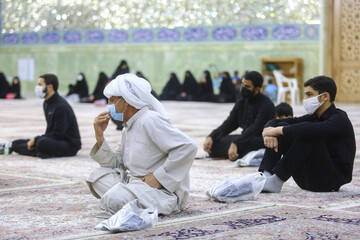 تصاویر/ عزاداری عرب زبانان در سوگ امام سجاد(ع) در حرم حضرت معصومه(س)