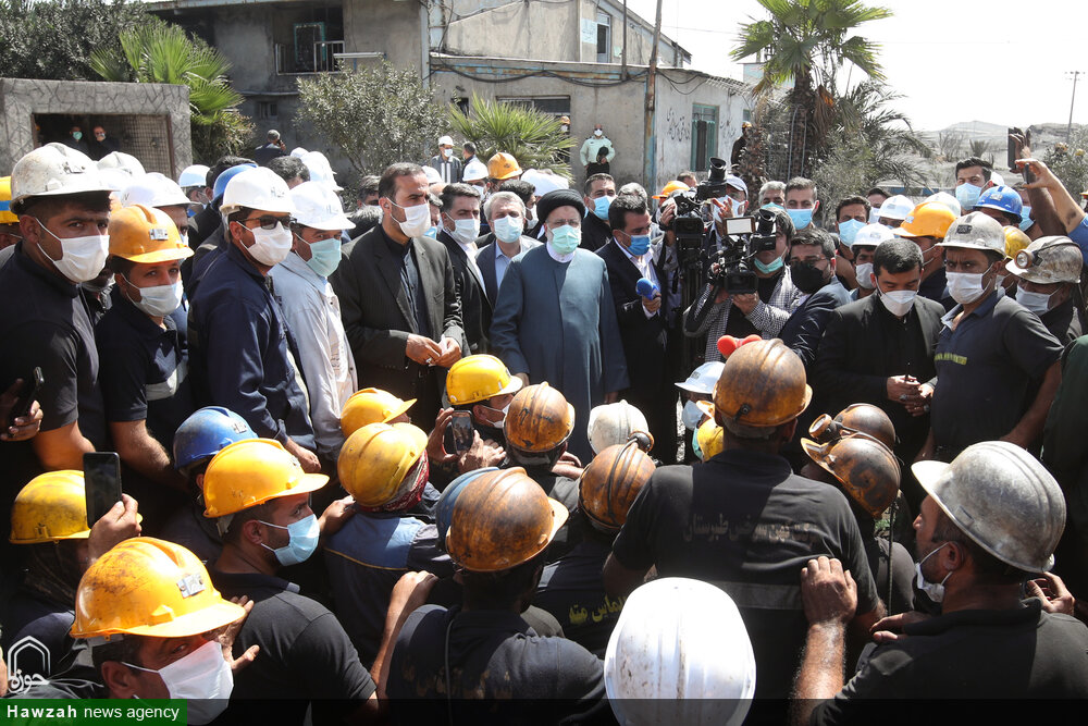 بازدید رئیس جمهور از معدن زغال سنگ پروده طبس + عکس